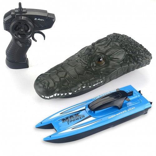 2.4GHz RC Boat with Crocodile Head Shell SpeedBoat 2-in-1 Racing Toy - Toytexx 2.4GHz RC Boat with Crocodile Head Shell SpeedBoat 2-in-1 Racing Toy - Toytexx